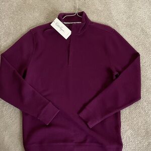 Walter Hagen Men's Plum waffled quarter zip